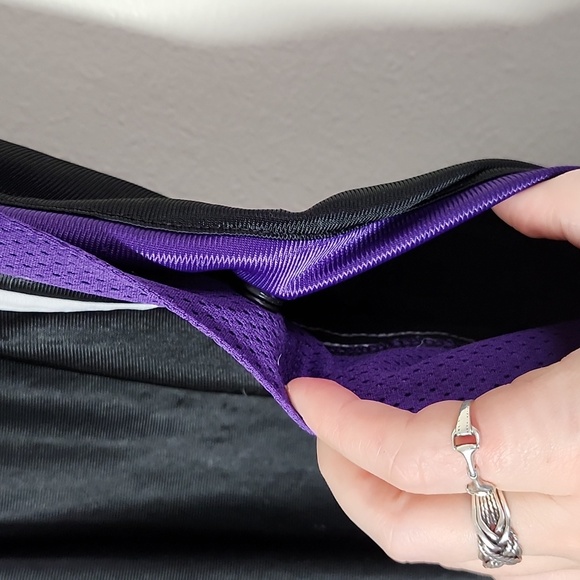 Starter Black Purple Tear Away Snap Track Pants with Purple Stripe XL 14/16 - Picture 4 of 9